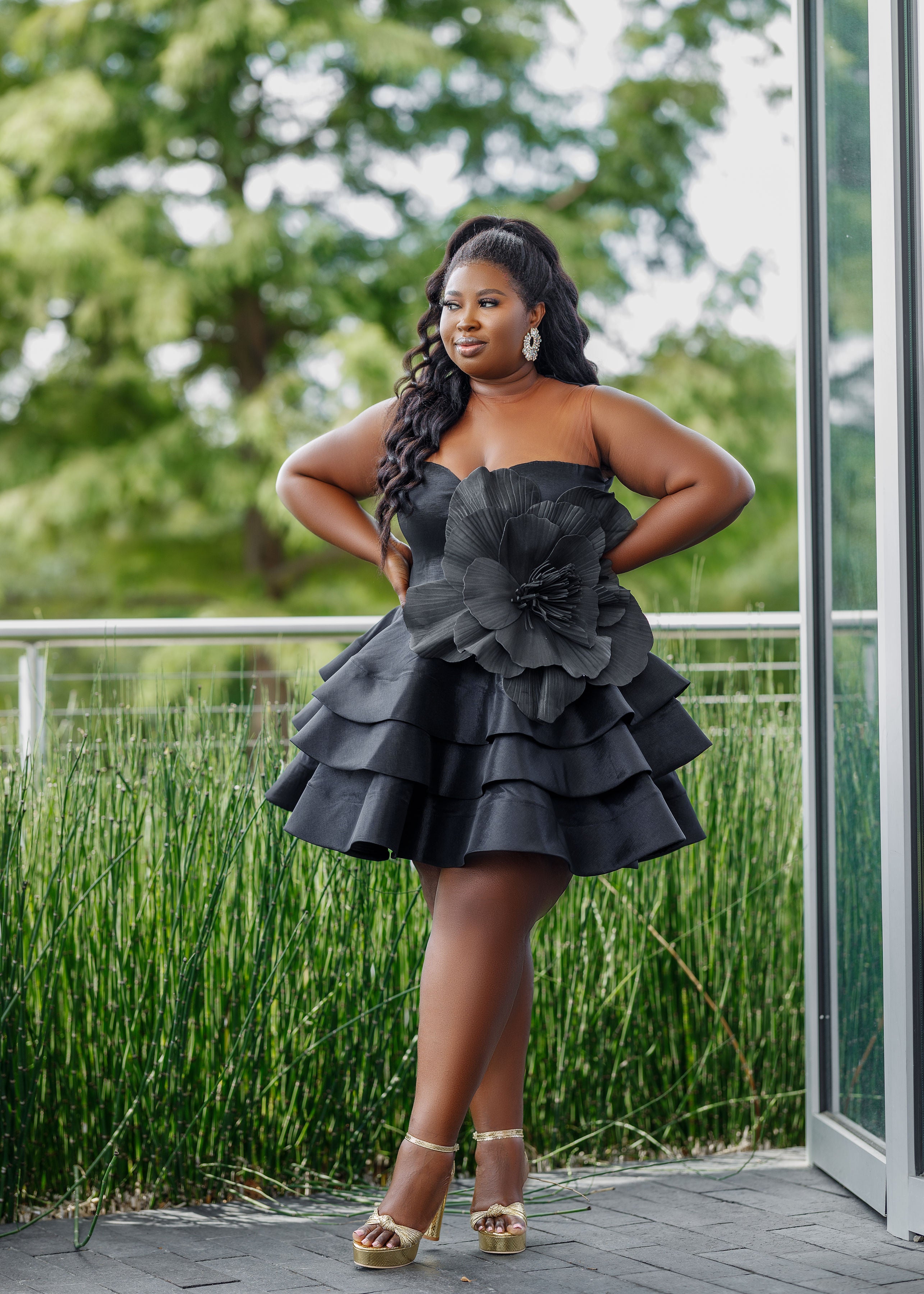 Bianca Flower Midi Dress