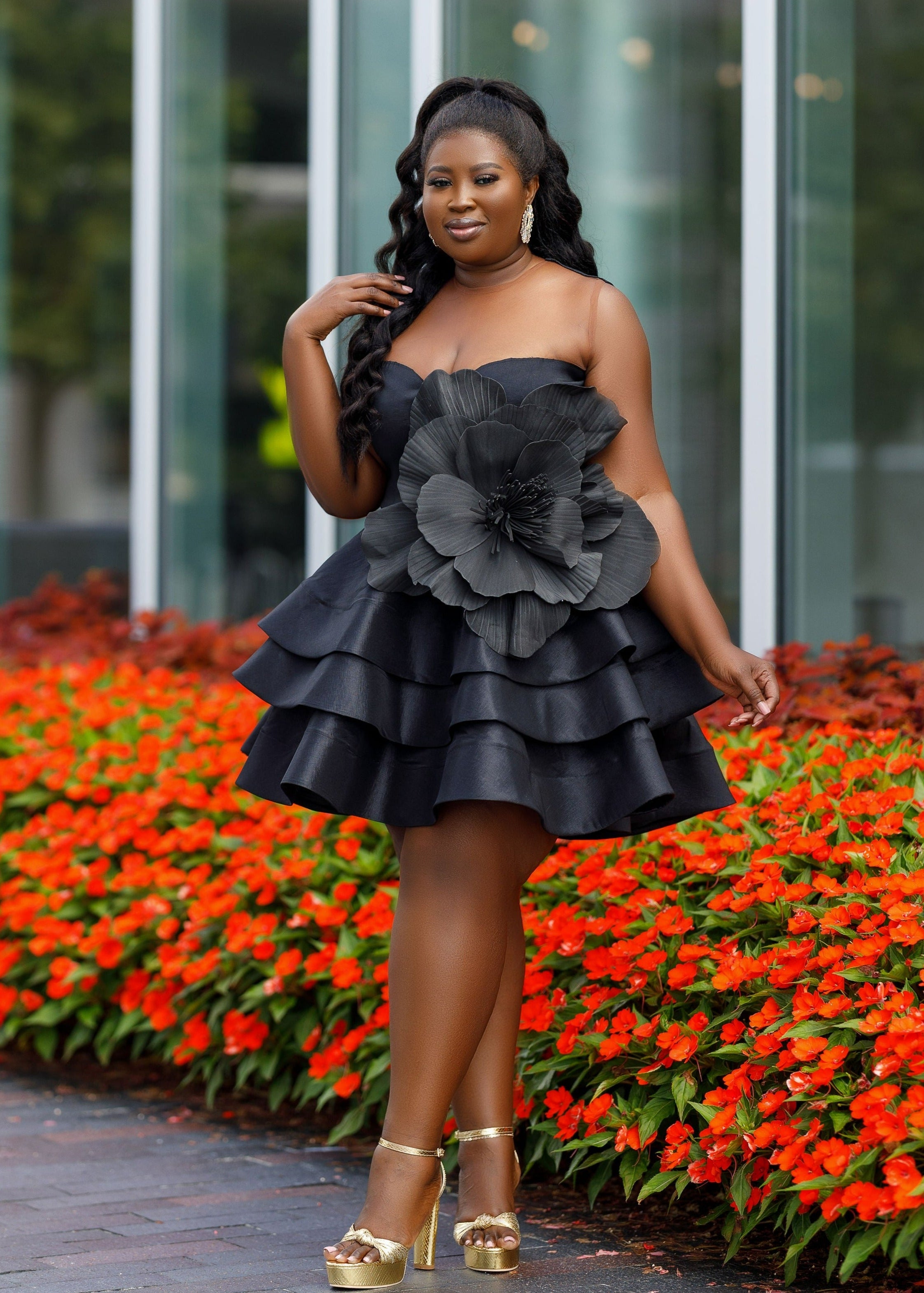 Bianca Flower Midi Dress