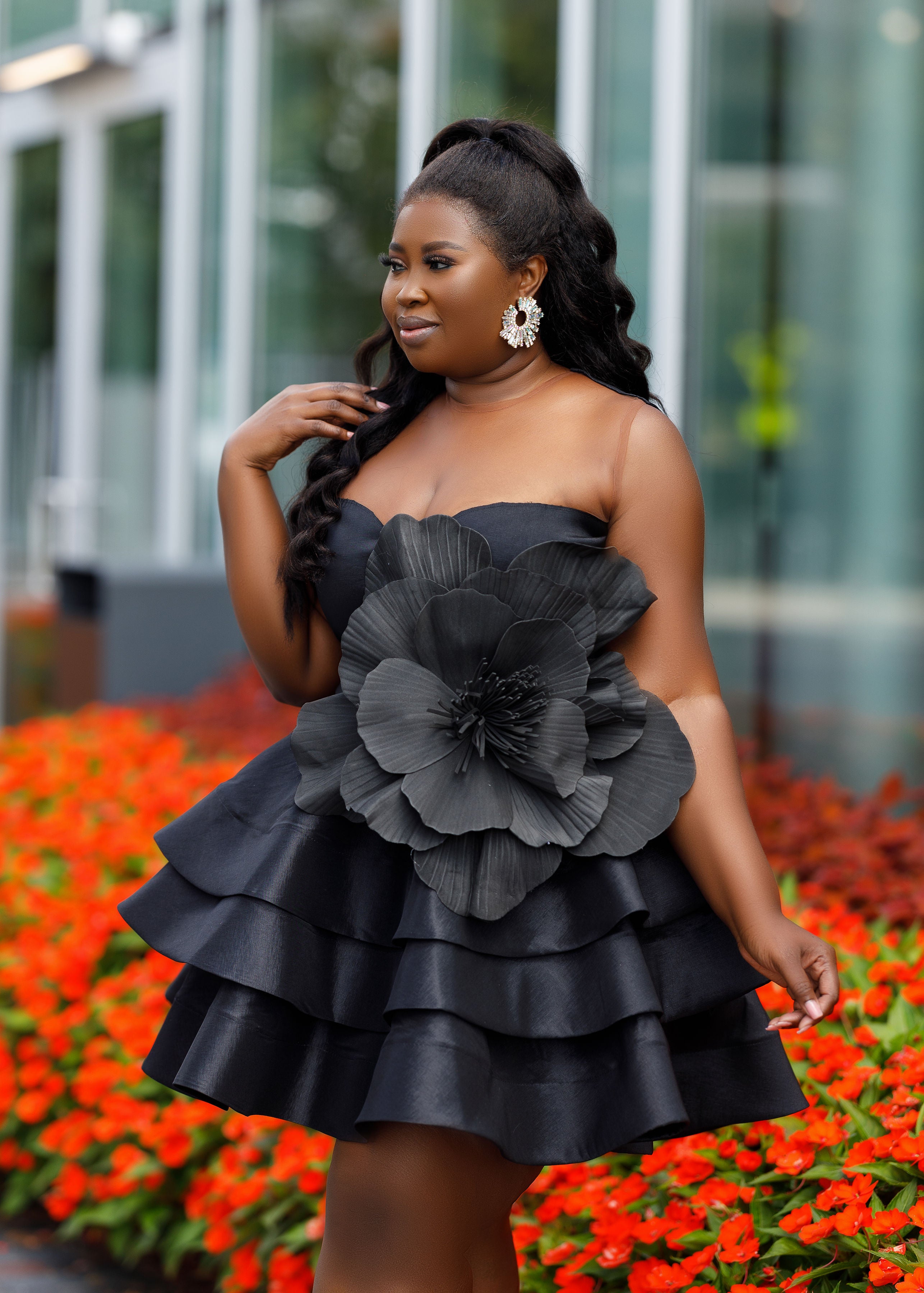 Bianca Flower Midi Dress