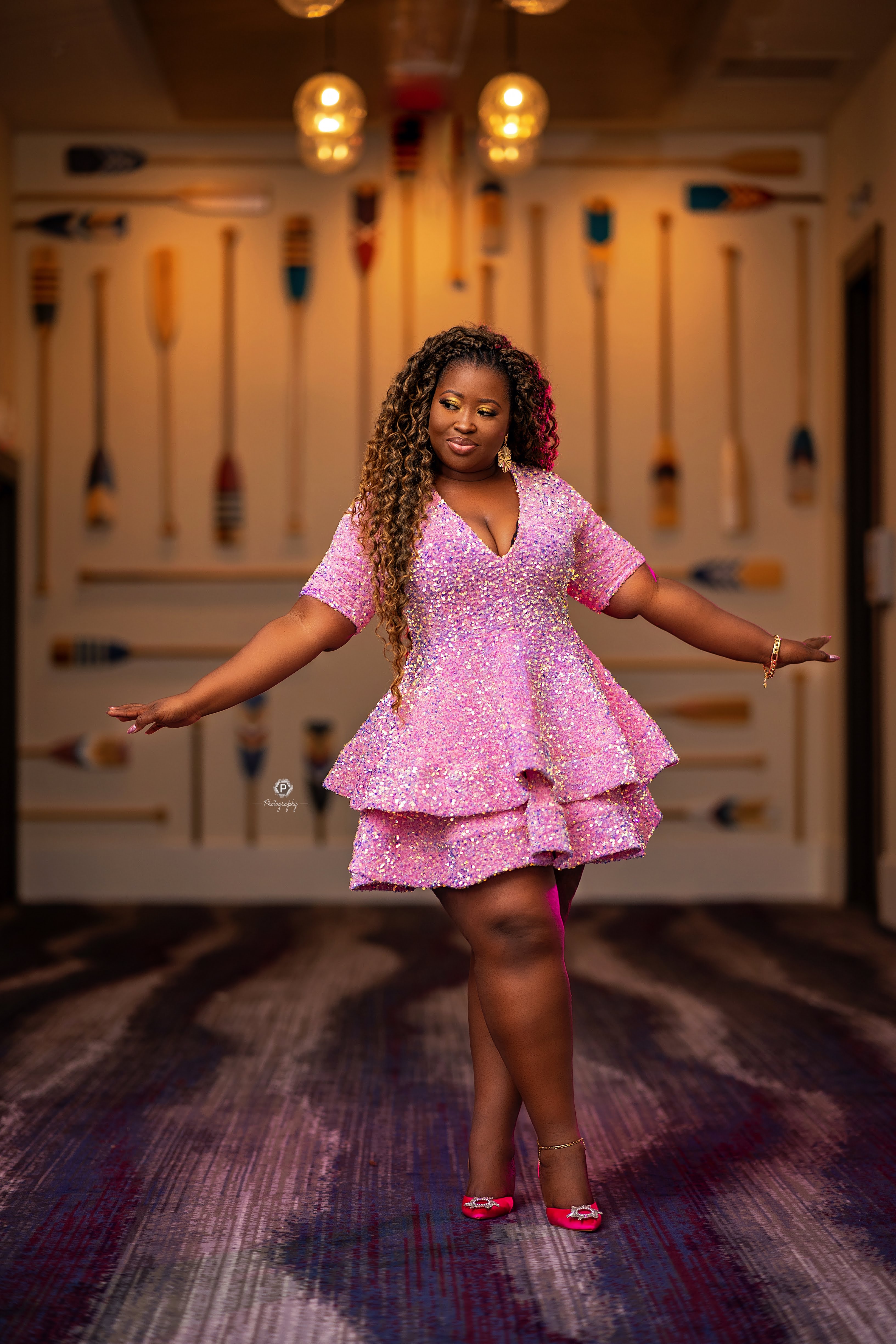 Jennifer Peplum Dress Pink