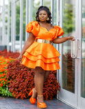 Amber Midi Dress (Orange)